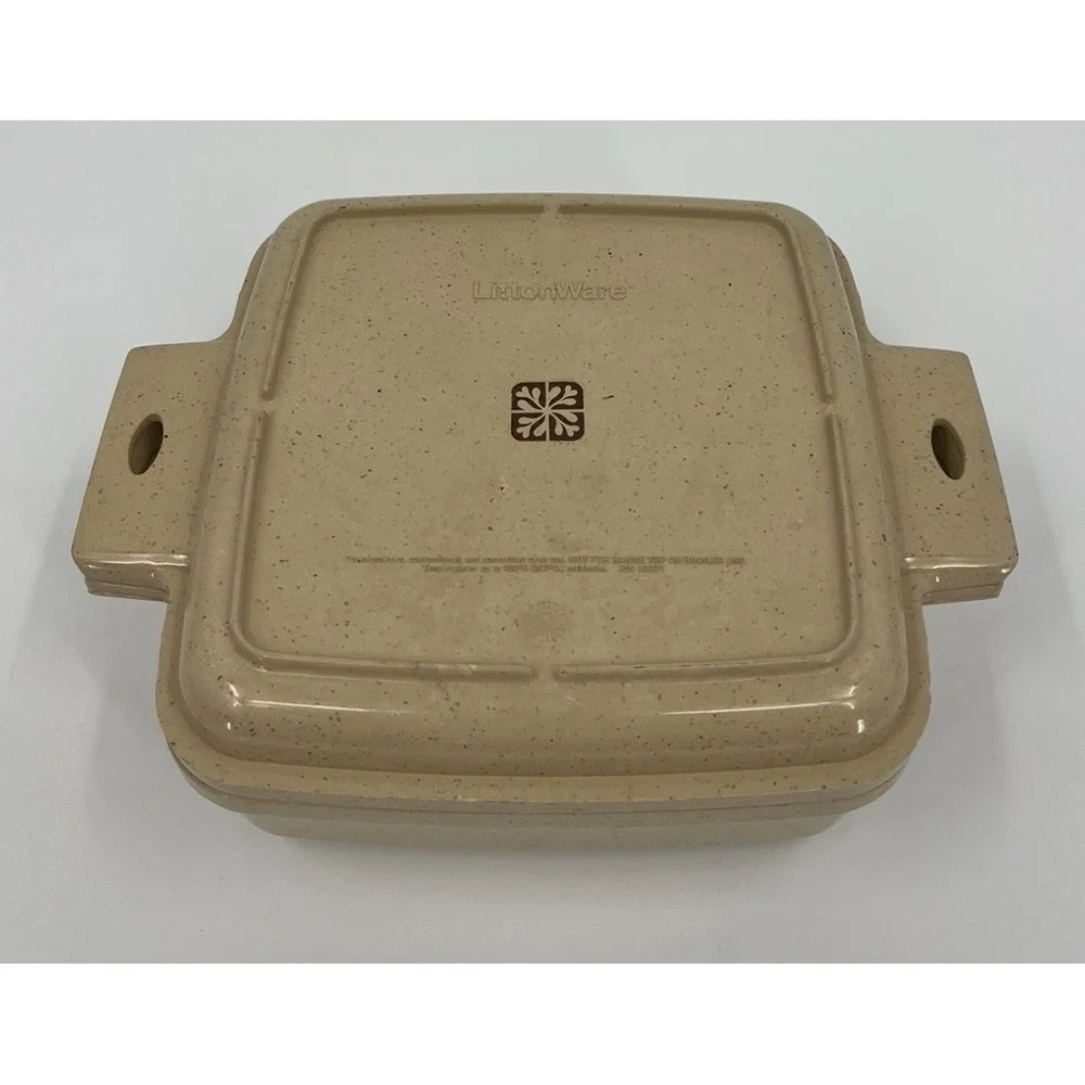 LittonWare Microwave Cookware 1.5 qt Casserole Square Dish 39272 with Lid 39271